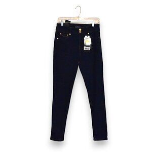 Diamante Every Day Straight Skinny Dark Denim Jeans